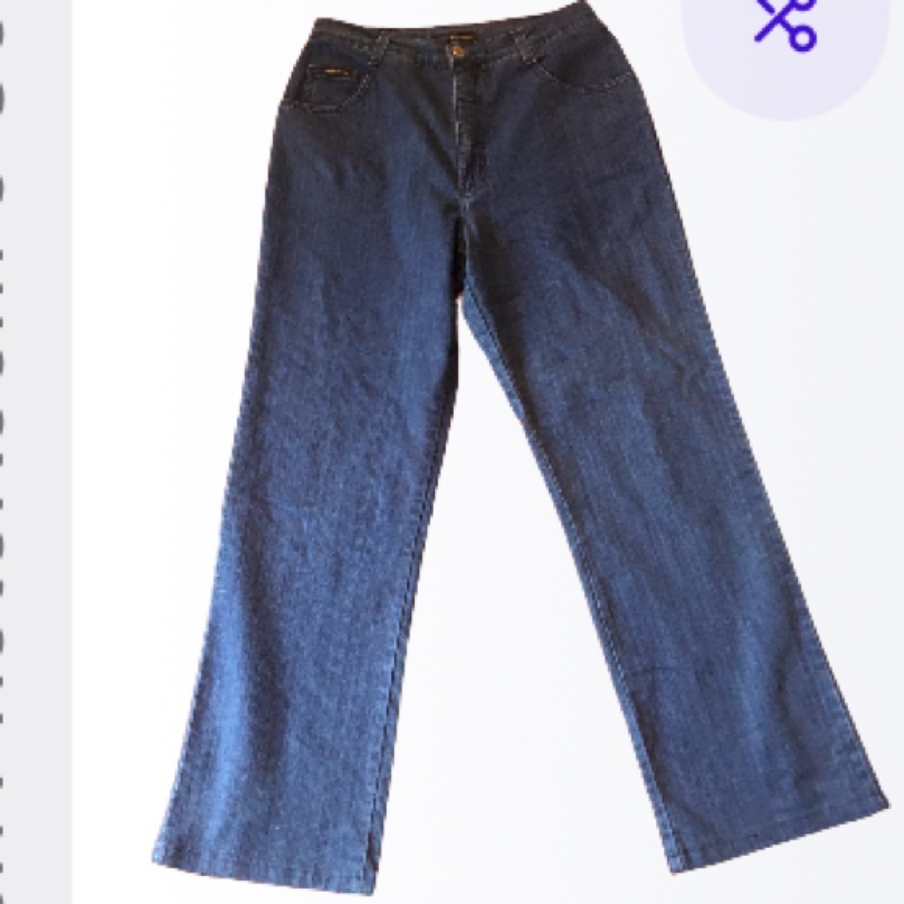 Simon Chang Straight Leg High-Waisted size 12 Dress Jeans